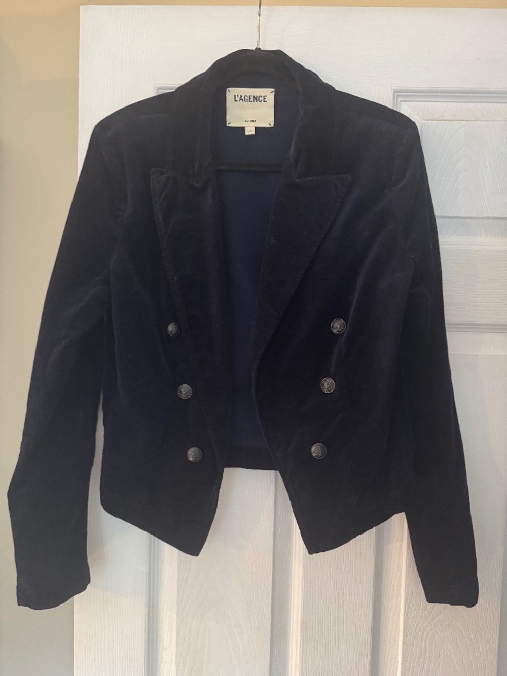 L’Agence Wayne cropped velvet blazer